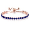 14K Gold Plated Tennis Bracelets Colorful Sparkling Cuban Zirconia Adjustable