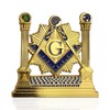 Masonic Pillars Car Emblem Shining Square & Compass Freemason auto