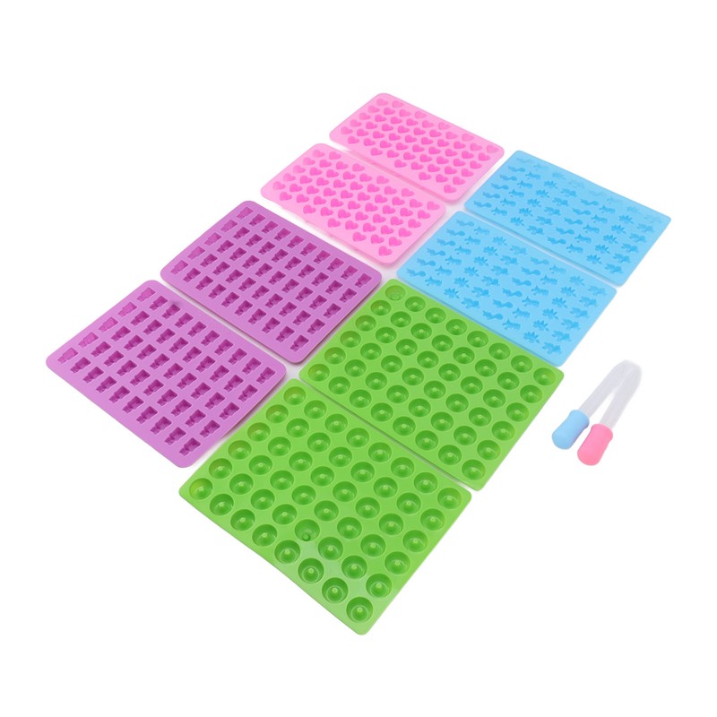 10pcs Silicone Candy Mold Mini Dinosaur Bear Heart Donut Shape