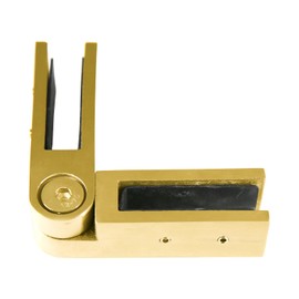 Top Hardware Stainless Steel Glass to Wall/Glass to Glass Bracing Clamp, Bracket, Stiffener for 1/2 and 3/8 Glass (Satin Gold, Adjustable Glass to Glass)