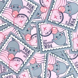 Psychic Type Decorative stickers for Flasks, skateboards, phones, etc. - Style: Lil Bouncy Pig