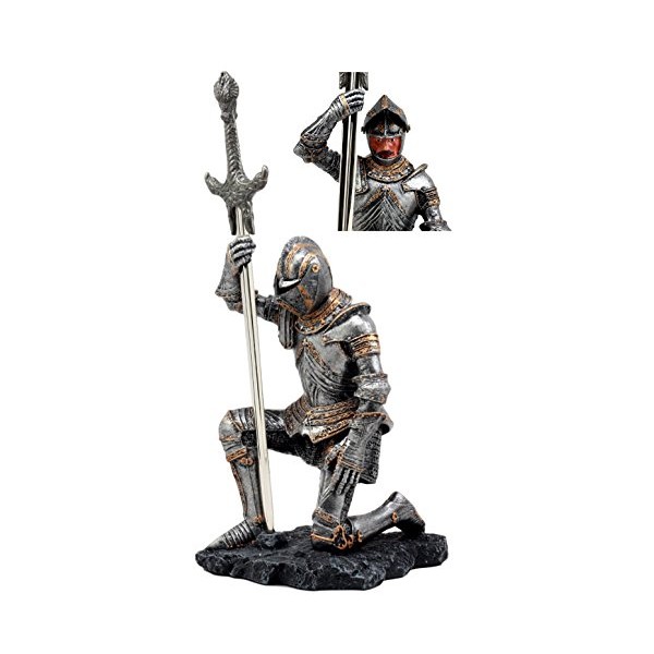 Ebros The Accolade Kneeling Medieval Knight King Arthur with Excalibur