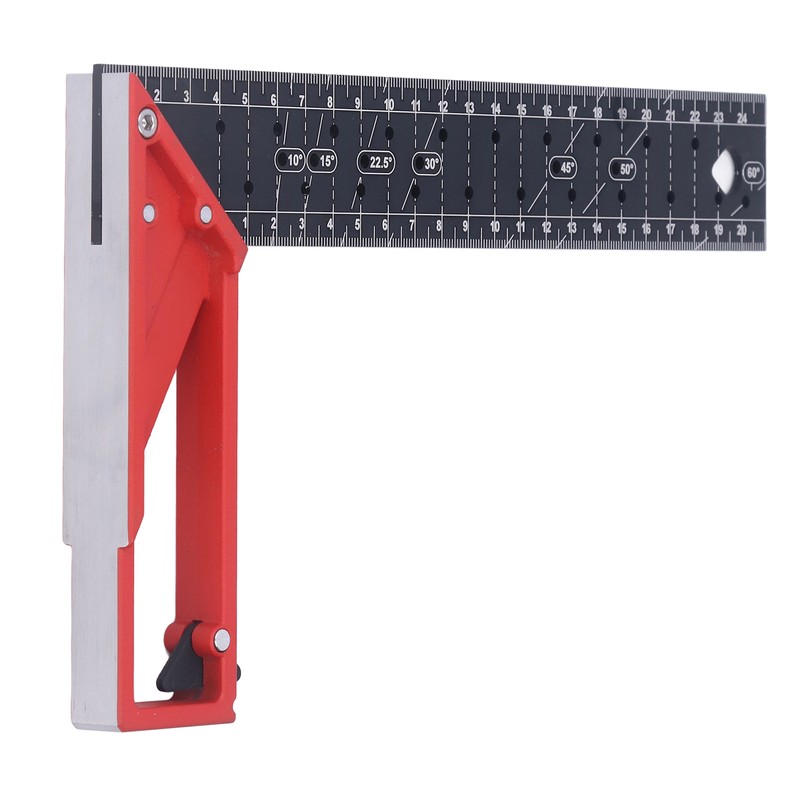 Woodworking Straight Angle Ruler 30° 45° 90° 3mm Thickness Adjustable