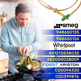 Thermocouple with magnetic connection, length 750 mm, for hobs with original code C00094330 for Indesit for Ariston 482000028009 for Whirlpool 948650135 for Smeg - MONTERAL