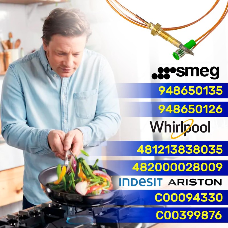 Thermocouple with magnetic connection, length 750 mm, for hobs with