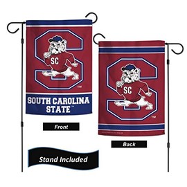 South Carolina State Bulldogs Garden Flag Set with Stand, Printed in The USA, 12.5" x 18" College Flag with Three Piece Steel Yard Flag Stand Holder