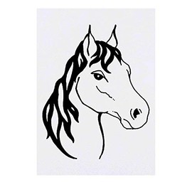 'Horse's Face' Temporary Tattoo - Water Resistant, Skin-Safe, Non-Toxic Transfer (TO00017208)
