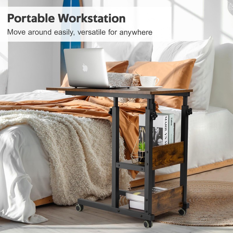 Hadulcet C Shaped Side Table Adjustable, Height Adjustable C Table