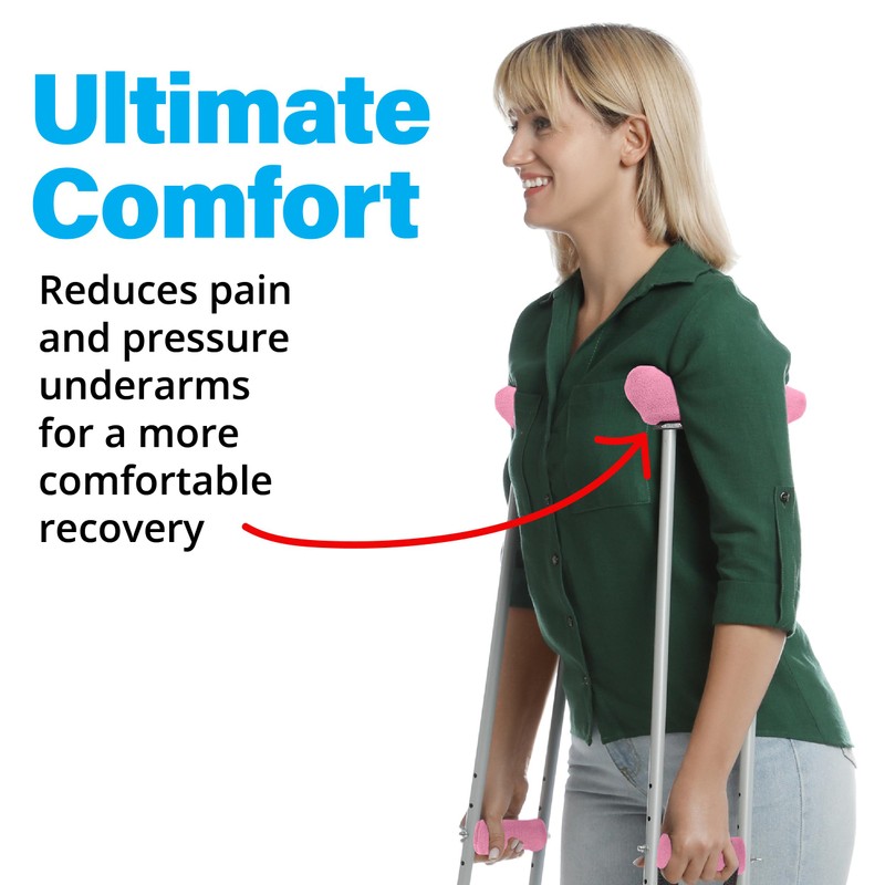 Universal Crutch Underarm Pad Covers - Luxurious Soft Fleece with