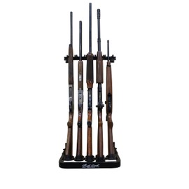 Rush Creek Creations - Gun Rack Wall Mount Holds 5 Firearms – Steel Gun Storage for Rifles & Shotguns, Smart Stock Technology, Heavy-Duty Wall Gun Holder, Secure Display Rack for Home & Cabin