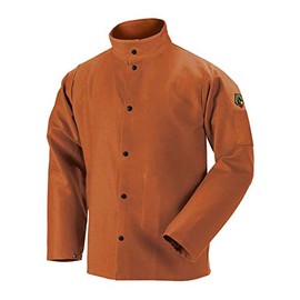 Black Stallion FB2-30C 30" 12oz. Brown FR Cotton Welding Jacket, Small