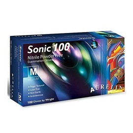 Sonic Nitrile Gloves, Latex Free, Powder Free, Cobalt Blue, Pack of 100 (1, S)