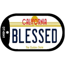 Smart Blonde Blessed California Novelty Metal Dog Tag Necklace DT-6841