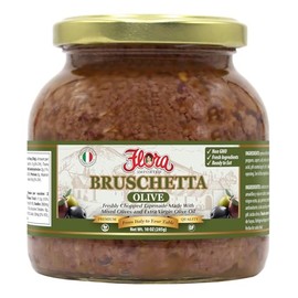 Flora Olive Tapenade Bruschetta – Mediterranean Olive Spread – 10 oz Jar