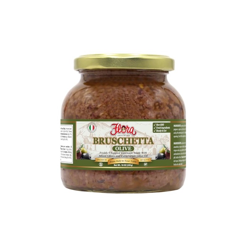 Flora Olive Tapenade Bruschetta – Mediterranean Olive Spread – 10