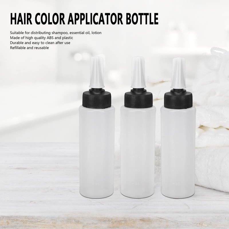 3pcs Hair Color Shampoo Applicator Bottle Refillable Hair Salon Squeeze