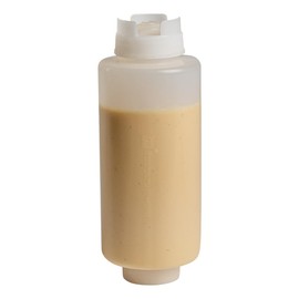 Restaurantware Inverted Plastic Squeeze Bottle with Refill and Dispensing Lids, First In First Out, 32oz