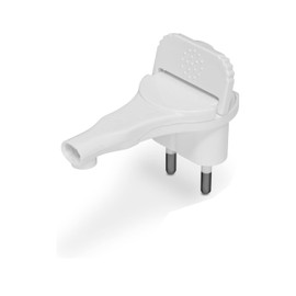 KEL Pack of 10 Ultra Flat Angle Plugs without Earthing, White, Super Flat 2P 230V/6A Plug for Extension and Repair - Extra Flat Angle Plug IP20, Flat Plug, White