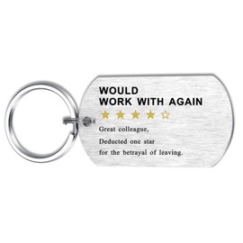 Alotozo Leaving Gifts for Coworker – Going Away Gifts for Colleagues Women Men – Funny Farewell Keychain Keyring for Work Friends - Retirement New Job Goodbye Key Chain