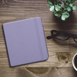 kwmobile Case Compatible with Kobo Libra Colour - Nylon Protective e-Reader Cover Folio Book Style Case - Lavender