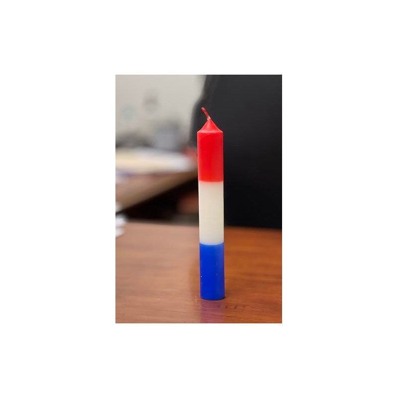 Vrinda® 9" Triple Action Reversible Candle Red/White/Blue