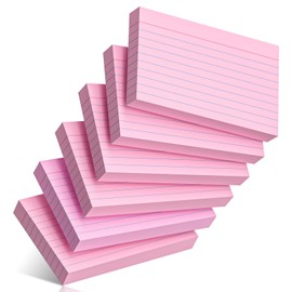 300 Count Index Cards 3 x 5 Inch Ruled Pink Index Cards, Flash Cards College Ruled for School, College, Office and Home Organization, Durable Study To Do List Note Cards with Ruled Lines