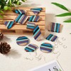 Beadthoven 52pcs Boho Wood Women Earring Making Kit, Striped Resin