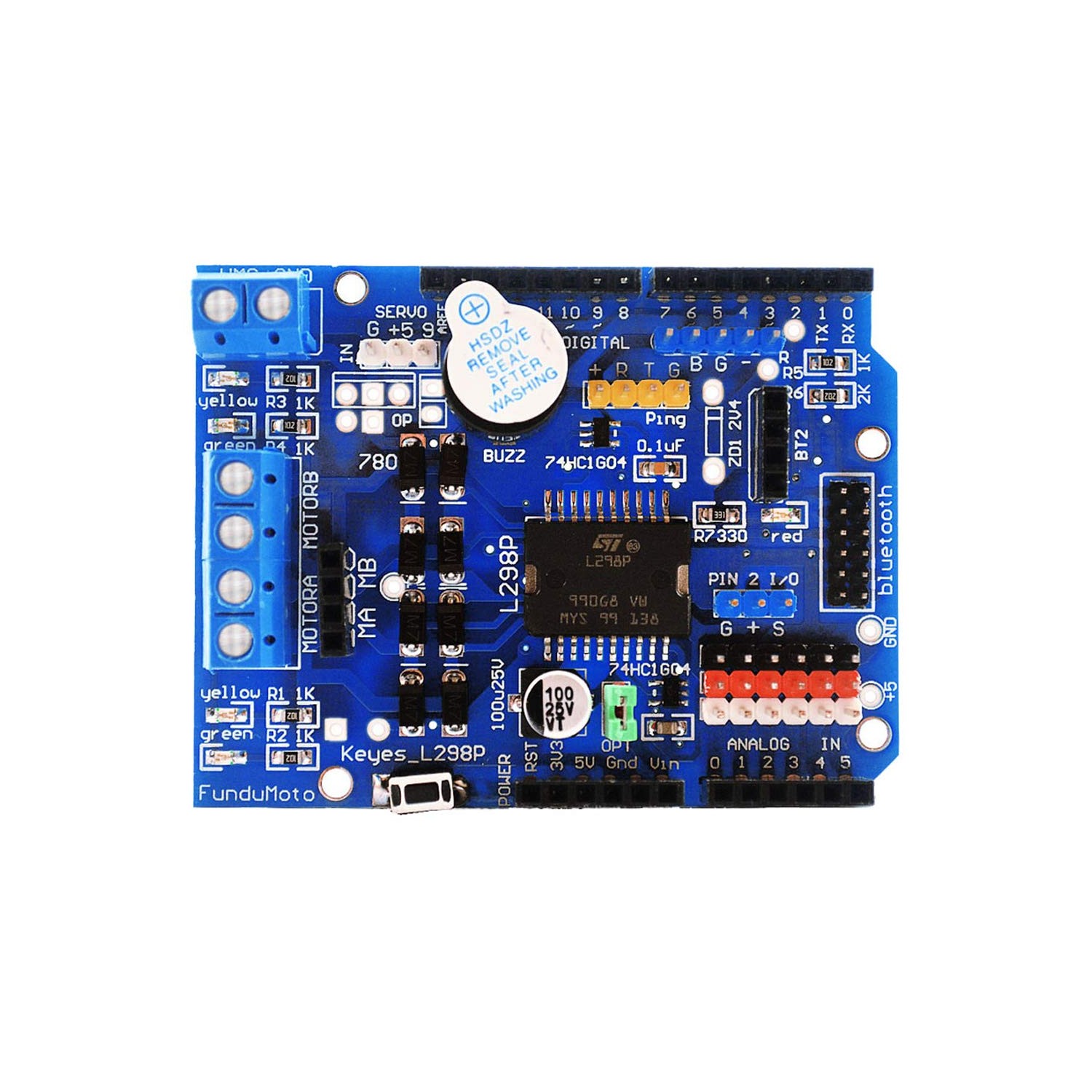 Hailege L298P Motor Driver Module Arduino UNO R3 Shield L298P Motor ...