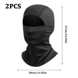 Mineup Pack of 2 Children's Winter Balaclava, Fleece Balaclava, Thermal Children, Windproof Winter Ski Mask, Balaclava for Boys and Girls, Outdoor Sports, Skiing, Cycling, black