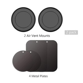 Magnetic Phone Holder for Car, Universal Air Vent Magnetic Phone Mount for Car, Car Phone Holder Mount for Cell Phones and Mini Tablets (2 Packs)