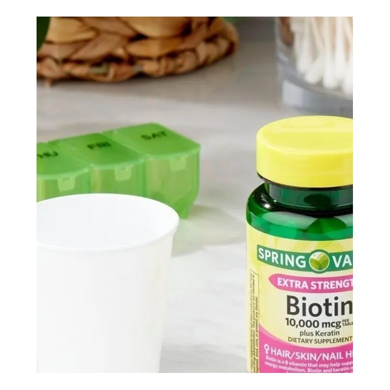 Biotina 10,000mcg (60 Tabletas) Cabello Hermoso, Uñas Y Piel