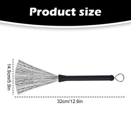 Retractable Stainless Steel Drum Brush , Long-Handled Wire Brush for Jazz, Folk & Rock Percussion