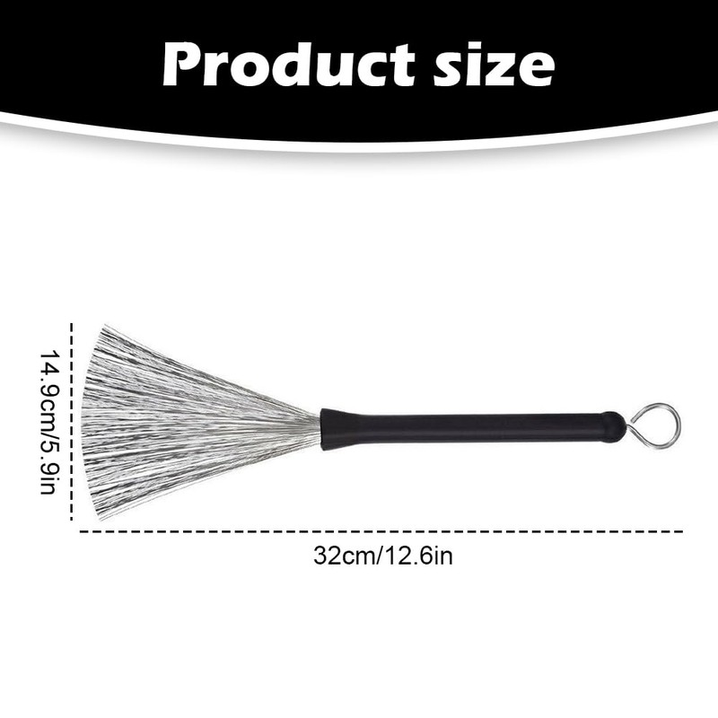 Retractable Stainless Steel Drum Brush , Long-Handled Wire Brush for