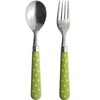 Nagao Tsubamesanjo Color Dot Lunch Spoon Lunch Fork, Green, Made
