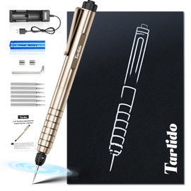 Tarlido Engraving Pen, USB Rechargeable Cordless Rotary Tools, Professional Mini Carving Machines Portable DIY Engraver Machine for Metal to Wooden, Glass, Jewelry-Gold