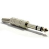 kenable 6.35mm METAL Stereo Jack Plug & Strain Relief Solder
