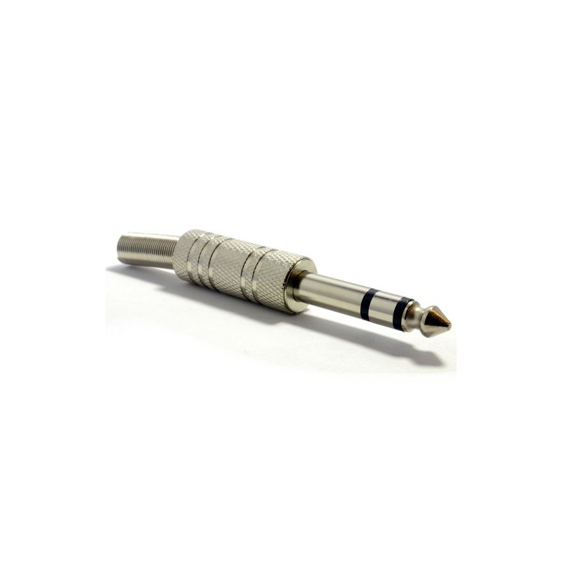 kenable 6.35mm METAL Stereo Jack Plug & Strain Relief Solder