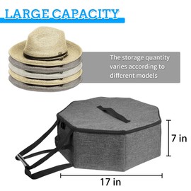 SHWWQUE Hat Storage Box,Hat Boxes for Women Storage,Cowboy Hats Holder for Travel,Wide Brims Hat Carrier Case,Stuffed Animal Toy Organizer,Hat Box Closet Organizers and Storage,Hat Boxes for Men
