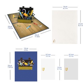 CNLITIHEKA Toolbox Pop Up Cards, Pop Up Fathers Day Cards, Father's Day Toolbox Greeting Card, Father's Birthday Card, Father's Anniversary Card for Dad Husband Boyfriend Grandpa.