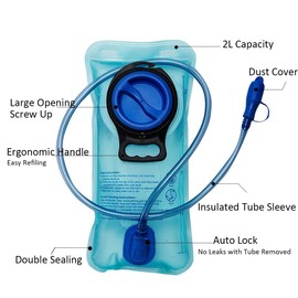 ROROUP Hydration Bladder, 2L Water Reservoir, Replacement Water Bladder BPA Free, Leak Proof Hydration Pack for Running Cycling Hiking Camping Climbing