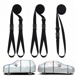 Car Cover Straps Wind Protector, Heavy Duty Tie Down, For Sedan SUV, Black