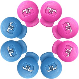 Jomeya Glove Locks, Lace Locks for Baseball Glove 8 Pack, No More Knots Required, Universal Fit for Baseball and Softball Gloves (Pink-Sky Blue)