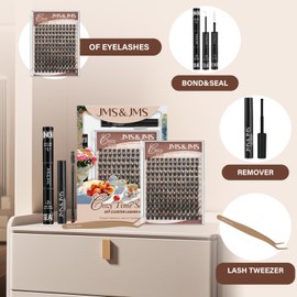 JMS&JMS JMS&JMS Lash Clusters Kit Lash Extension Kit 144Pcs C Curl Manga Wispy Eyelash Clusters Kit Natural Volume Eyelash Extensions Individual Lashes Kit at Home (C-8-18MIX)