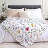 Volatumy Watercolor Floral Throw Blanket Colorful Wildflower Blanket Botanical Plant