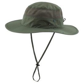 Connectyle Outdoor Mesh Sun Hat Wide Brim UV Sun Protection Hat Fishing Hiking Hat (Light Army Green)