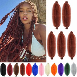 350 Afro Twist Hair 30 Inch 5 Packs Long Ginger Springy Afro Twist Hair For Distress Locs Crochet Hair Synthetic Marley Twist Braiding Hair Locs Wrapping Hair Extension (30 Inch, 5Packs, 350#)