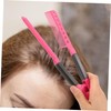 Gatuida 2Pcs Shaped Plastic Hair Straightening Comb Durable Hairdressing Tool