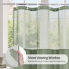 MitoVilla Green Waffle Shower Curtain Set with Snap-in Liner, Modern