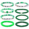 SHINUS BOHO St.Patrick's Day Green Beaded Bracelet for Women Men