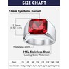 Bandmax Stainless Steel Ruby Ring Red Gemstone Ring Red Cubic